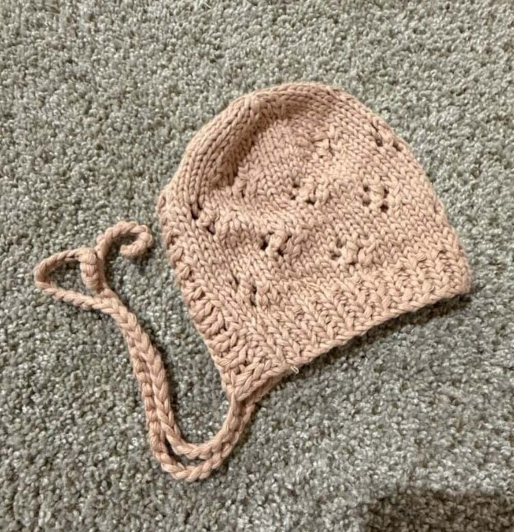 The Blueberry Hill Knit Bonnet Pink Size X Small 3-12 Months